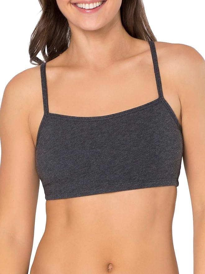 Fruit of the Loom Womens Spaghetti Strap Cotton Sports Bra - Which Mark
