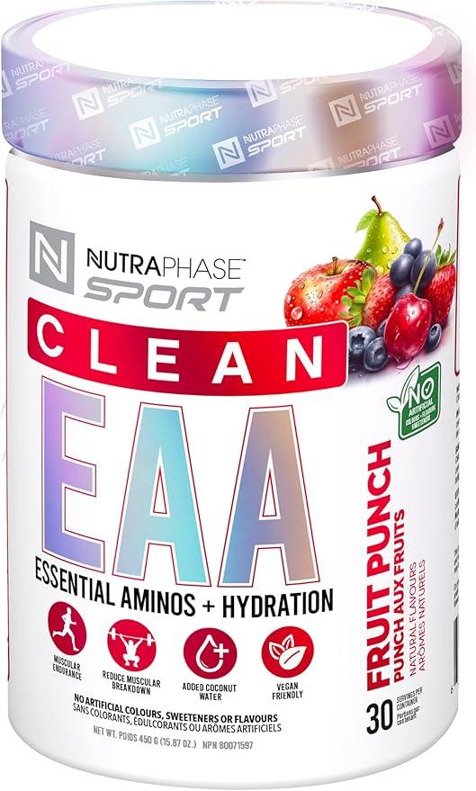 Nutraphase Clean EAA, All Natural, Vegan Friendly, Gluten Free, Amazing Taste, Fruit Punch, 30 Servings, 450 g (Pack of 1) - Which Mark