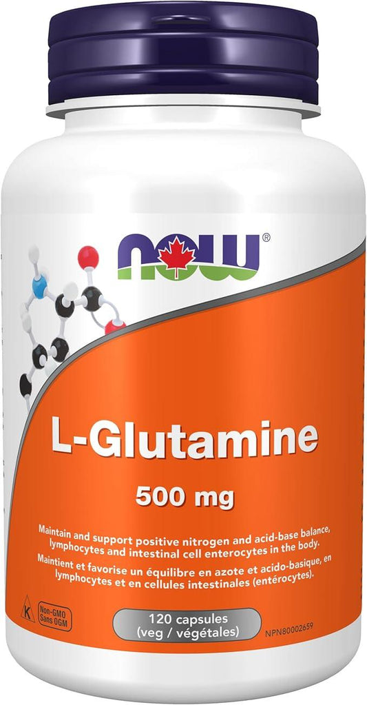 NOW Supplements L-Glutamine 500mg Capsules, 120 Count - Which Mark