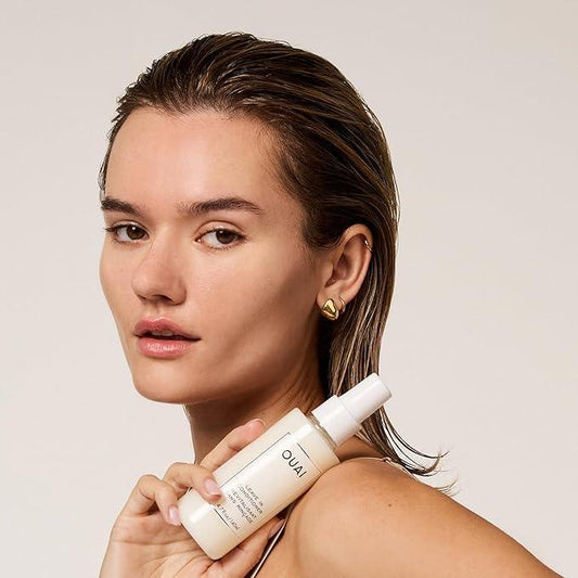 OUAI Leave In Conditioner - Multitasking Heat Protectant Spray for Hair - Prime Hair for Style, Smooth Flyaways, Add Shine and Use as Detangling Spray - No Parabens, Sulfates or Phthalates (4.7 oz) - Which Mark