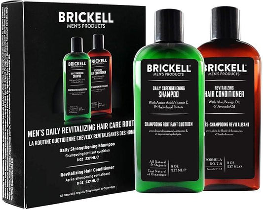 Brickell Men’s Daily Revitalizing Hair Care Routine, Mint and Tea Tree Oil Shampoo, Natural and Organic - Which Mark