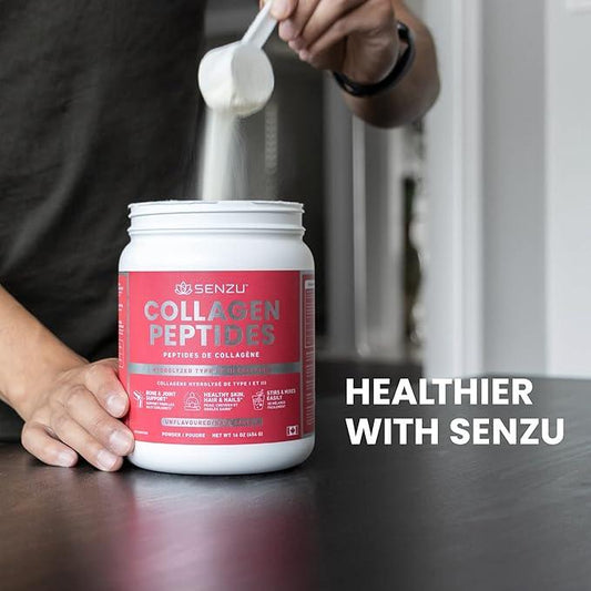 Premium Quick Dissolve Collagen Peptides Protein Powder For Healthy Hair, Skin, Nails, Joints - Hydrolyzed For Better Absorption | Made in Canada, Grass Fed, Keto, Kosher & Halal Certified - Non GMO, Gluten Free (454g / 16 oz) - Which Mark