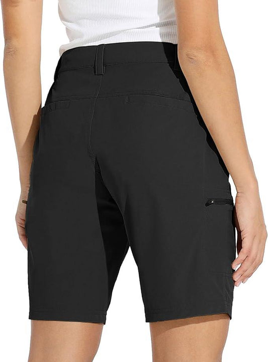 Willit Women's 10" Hiking Cargo Shorts Stretch Golf Active Long Shorts Quick Dry Outdoor Summer - Which Mark