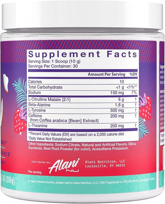 Alani Nu Pre-Workout Supplement Powder for Energy, Endurance, and Pump, Hawaiian Shaved Ice, 30 Servings (Packaging May Vary) - Which Mark