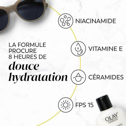 Olay Complete Daily Moisturizing Lotion with Sunscreen Broad Spectrum SPF 15, Sensitive, 120 ml - Which Mark