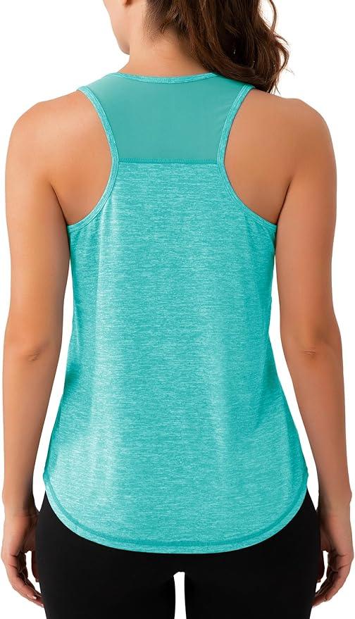 Aeuui Womens Workout Tops Sleeveless Racerback Tank Tops Mesh Yoga Athletic Running Shirts Gym Clothes for Women - Which Mark