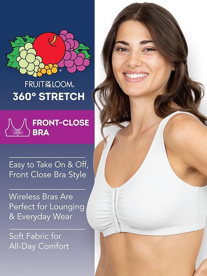 Fruit of the Loom womens Front Close Builtup Sports Bra - Which Mark