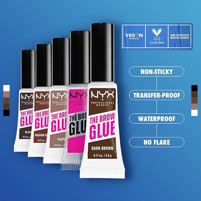 NYX Professional Makeup The Brow Glue, 16H Extreme Hold Eyebrow Gel, Flake-resistant, Non Sticky Formula, Natural Finish, LImitless Brow Looks, Clear, 0.18oz / 5g - Which Mark