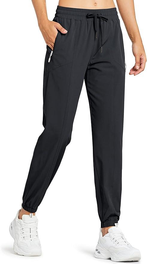 Libin Women's Lightweight Joggers Quick Dry Hiking Running Pants Athletic Workout Track Casual with Zipper Pockets - Which Mark