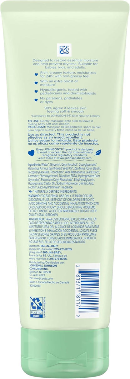 Johnson’s Baby Creamy Oil with Aloe Vera & Vitamin E, Moisturizing Body Lotion, Paraben Free, 236 mL - Which Mark