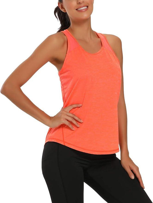 Aeuui Womens Workout Tops for Women Racerback Tank Tops Mesh Yoga Shirts Athletic Running Tank Tops Sleeveless Gym Clothes - Which Mark