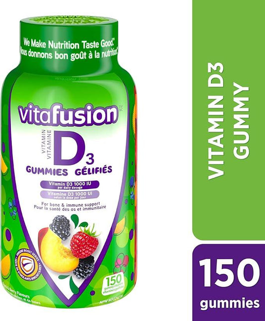 Vitafusion D3 Adult Vitamin Gummies, 1000 IU Vitamin D3 Daily Dose, Supports Bones & Teeth*,150 Count, 5 Month Supply, Packaging May Vary - Which Mark