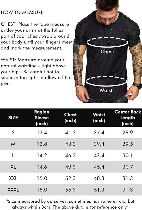 COOFANDY Men's Muscle T-Shirt Pleated Raglan Sleeve Bodybuilding Gym Tee Short Sleeve Fashion Workout Shirts Hipster Shirt - Which Mark