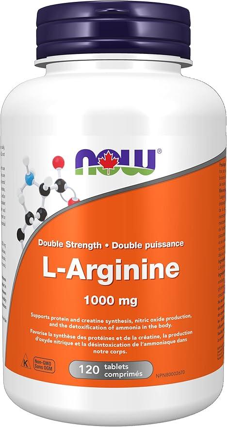 NOW Supplements L-Arginine 1000mg Tablets (120 Count) + L-Citrulline Pure Powder (113g) - Which Mark