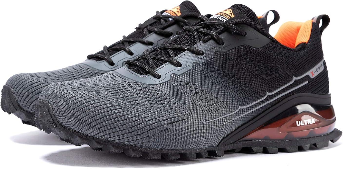 Kricely Men's Trail Running Shoes Walking Sneakers for Hiking Tennis Cross Training Mens Outdoor Fashion Snearker Casual Workout Footwear - Which Mark