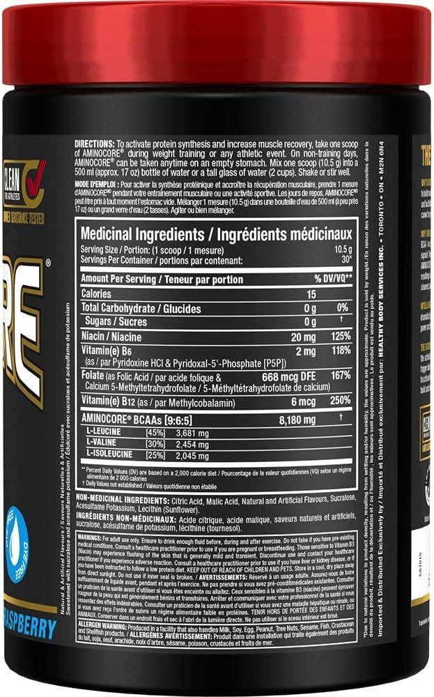ALLMAX Nutrition - Aminocore BCAA - 8g BCAAs - 100% Pure Branch Chained Amino Acids - Gluten Free - Blue Raspberry -345 Gram - Which Mark