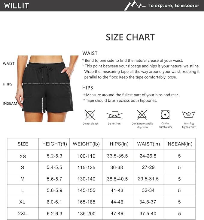 Willit Women's 5" Hiking Golf Shorts Athletic Outdoor Quick Dry Workout Summer Running Shorts with Pockets - Which Mark