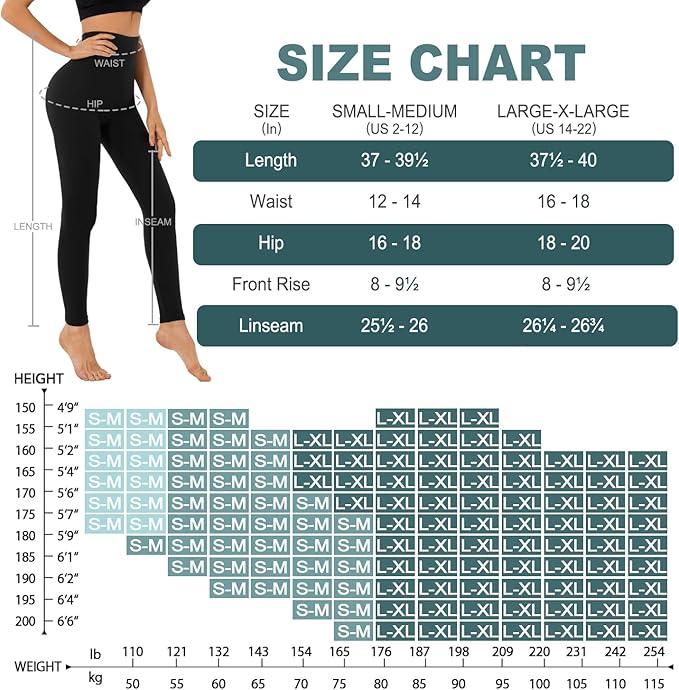 we fleece High Waisted Leggings for Women-Womens Black Workout Leggings Running Tummy Control Compression Pants - Which Mark