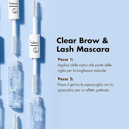 e.l.f. Clear Brow & Lash Mascara | Dual-Sided Clear Gel | Conditioning Formula For Healthy Lashes | 0.08 Fl Oz (2.5mL) (Packaging May Vary) - Which Mark