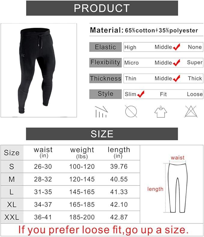 BROKIG Mens Jogger Sport Pants, Casual Gym Workout Sweatpants with Double Pockets - Which Mark
