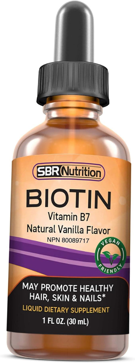MAX ABSORPTION, Biotin Liquid Drops, 5000mcg of Biotin Per Serving, 60 servings, No Artificial Preservatives, Vegan Friendly, Supports Healthy Hair, Strengthens Nails and Improves Skin Health - Which Mark