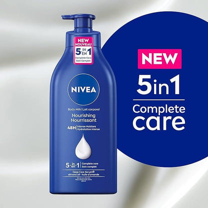 NIVEA Nourishing Body Milk | 48H Moisture |Daily Moisturizer| Non-greasy, Intense Moisture| with Almond Oil | For Dry Skin to very dry skin | 625ml Pump Bottle - Which Mark