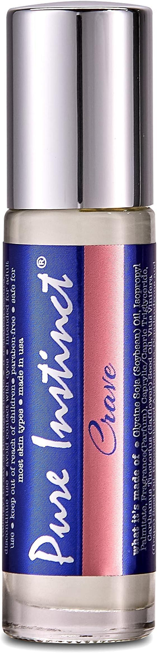 Pure Instinct CRAVE Roll-On The Original Pheromone Infused Essential Oil Perfume Cologne – For Her - TSA Ready 0.34 fl oz - Which Mark