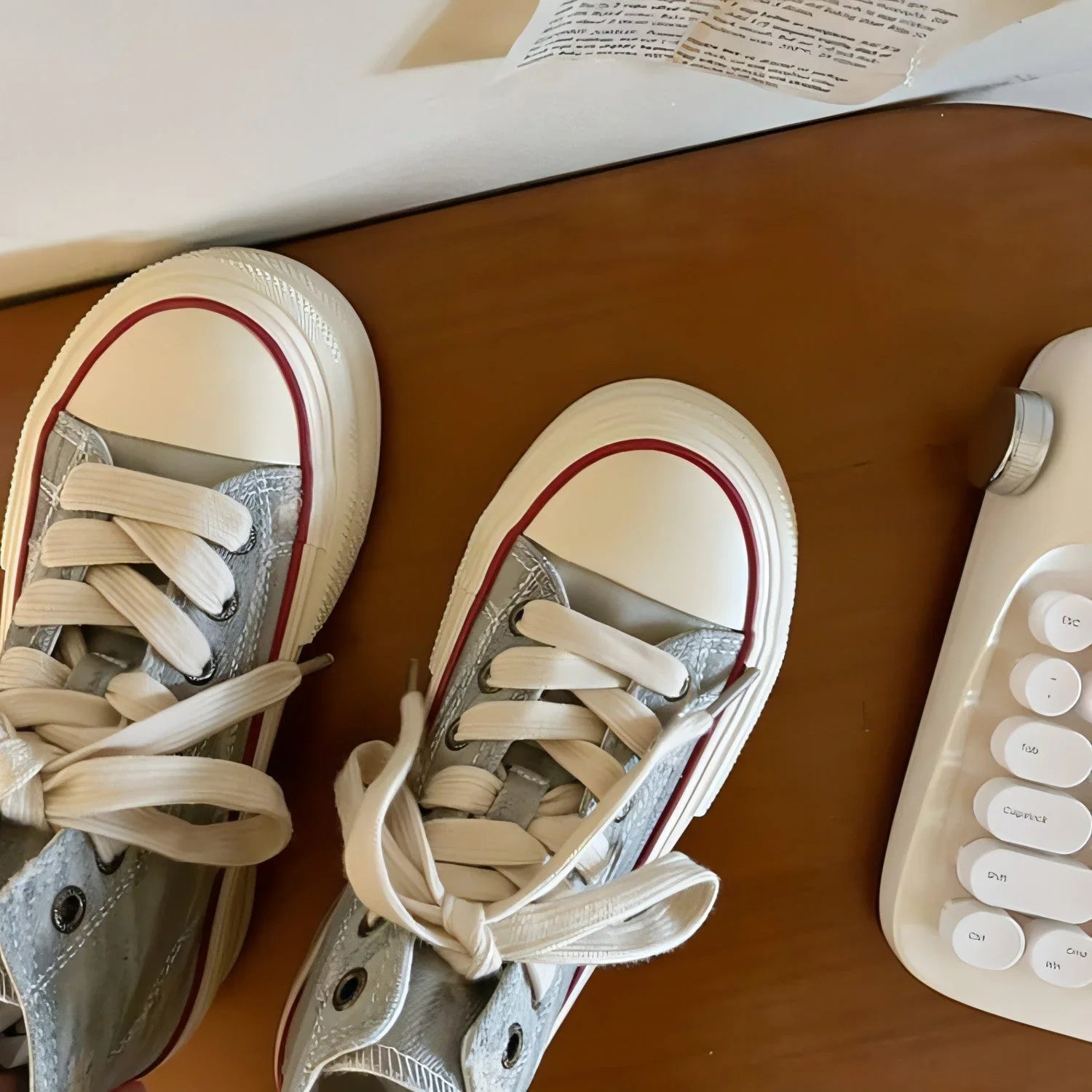 Women's Synthetic Leather Lace-up High-top Rubber Casual Shoes - Which Mark