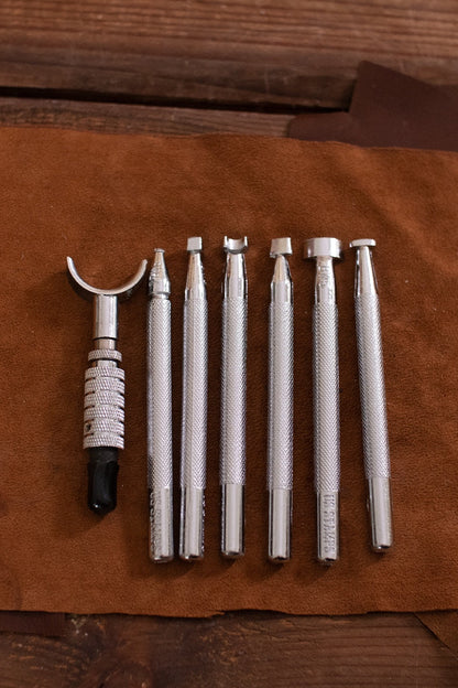 Embossing Tool Set + Swivel Knife, 7 Parts - Which Mark
