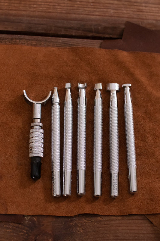 Embossing Tool Set + Swivel Knife, 7 Parts - Which Mark