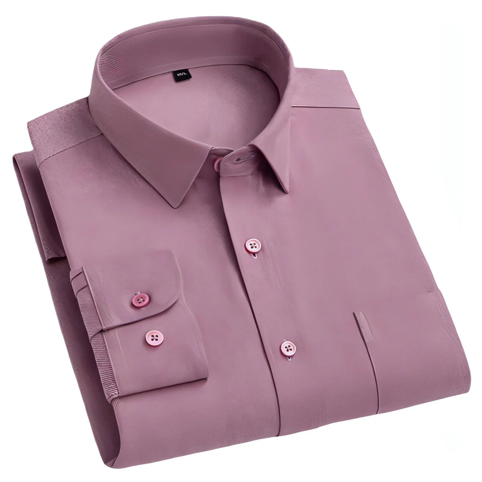 Men's Long Sleeve Solid Color Pocket Light Business DressShirt - Which Mark