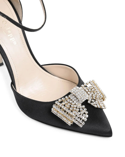 Satin Bow Pump - Black - Which Mark