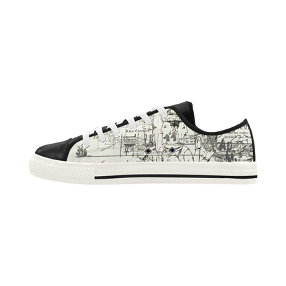 MAP AND SOME ILLUSTRATIONS Low Top Action Leather Men's Shoes - Which Mark