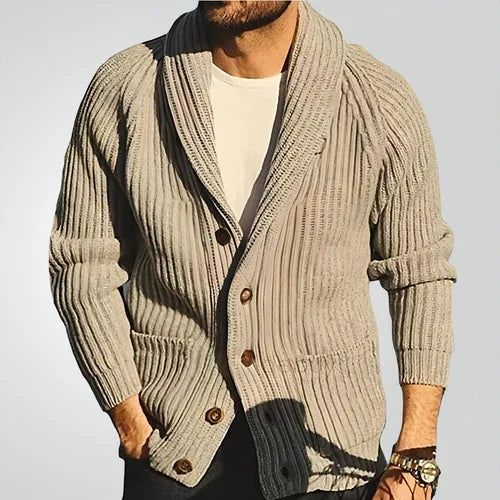 Men's Lapel Knitting Cardigan Fashion Button Sweater With Pockets - Which Mark