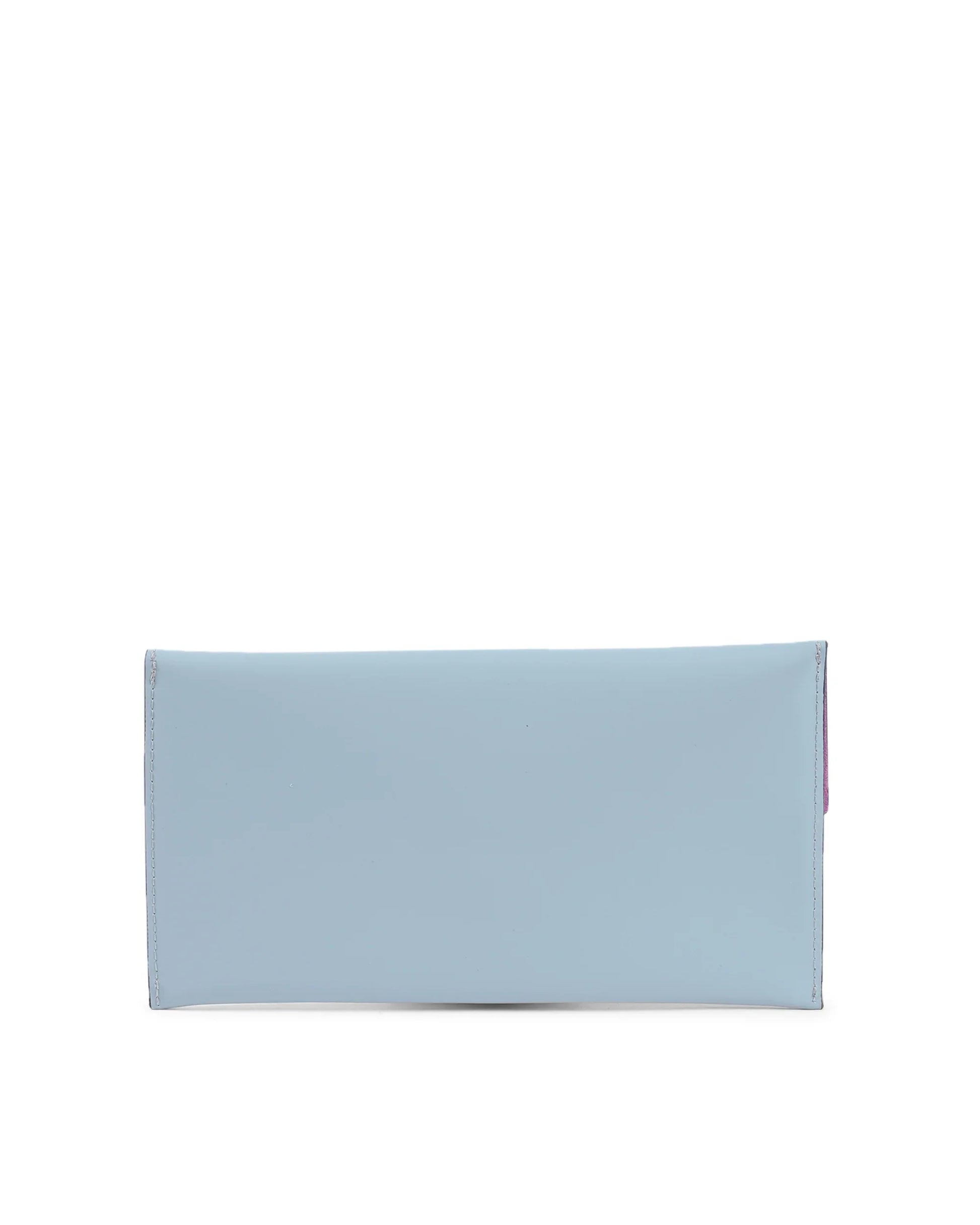 Leather Envelope Clutch - Light Blue - Which Mark