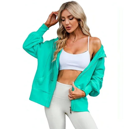 Solid Color Long Sleeve Sweater For Women (Zipper) - Which Mark