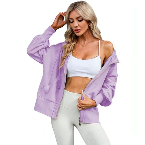 Solid Color Long Sleeve Sweater For Women (Zipper) - Which Mark