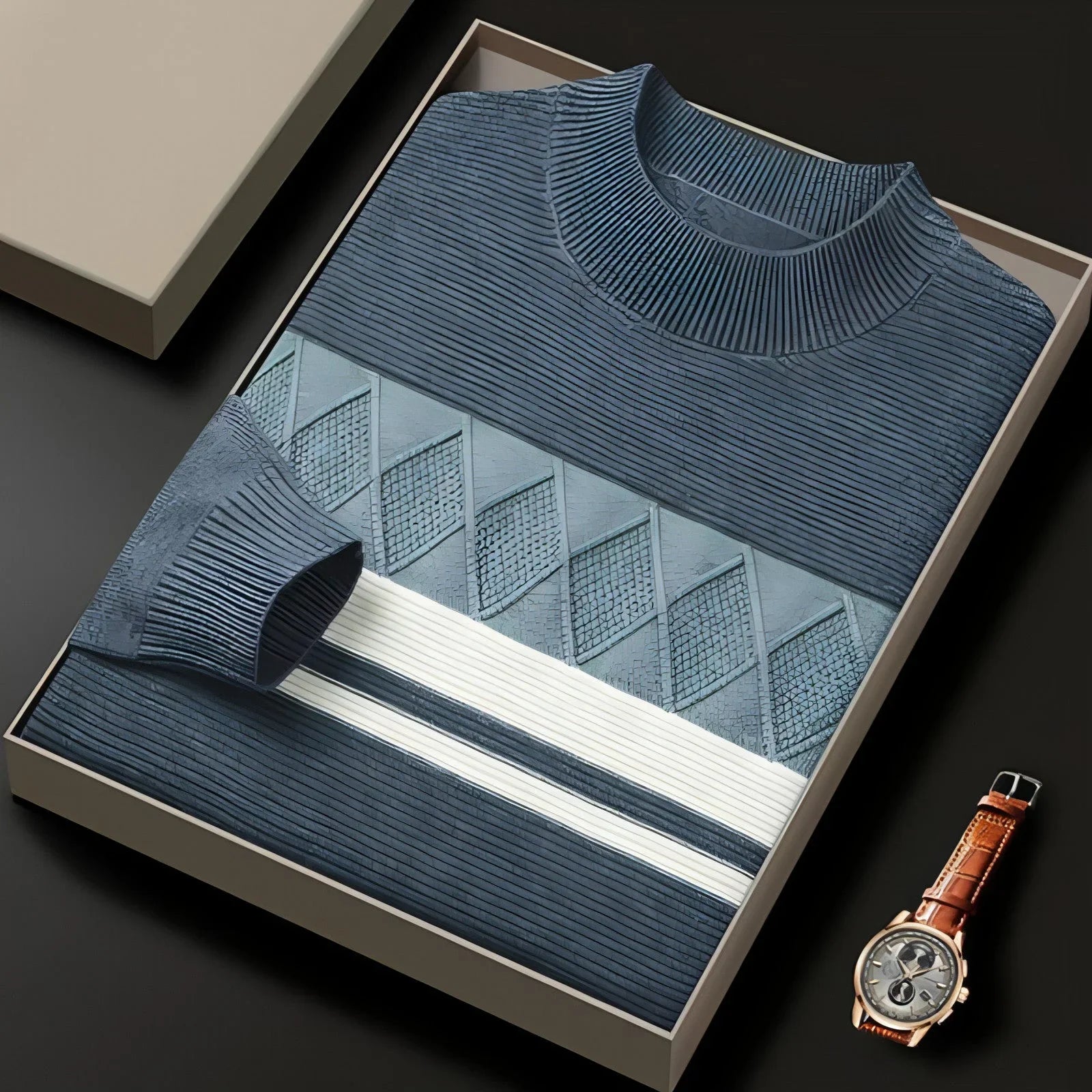 Winter Men's Round Neck Warm Sweater - Which Mark