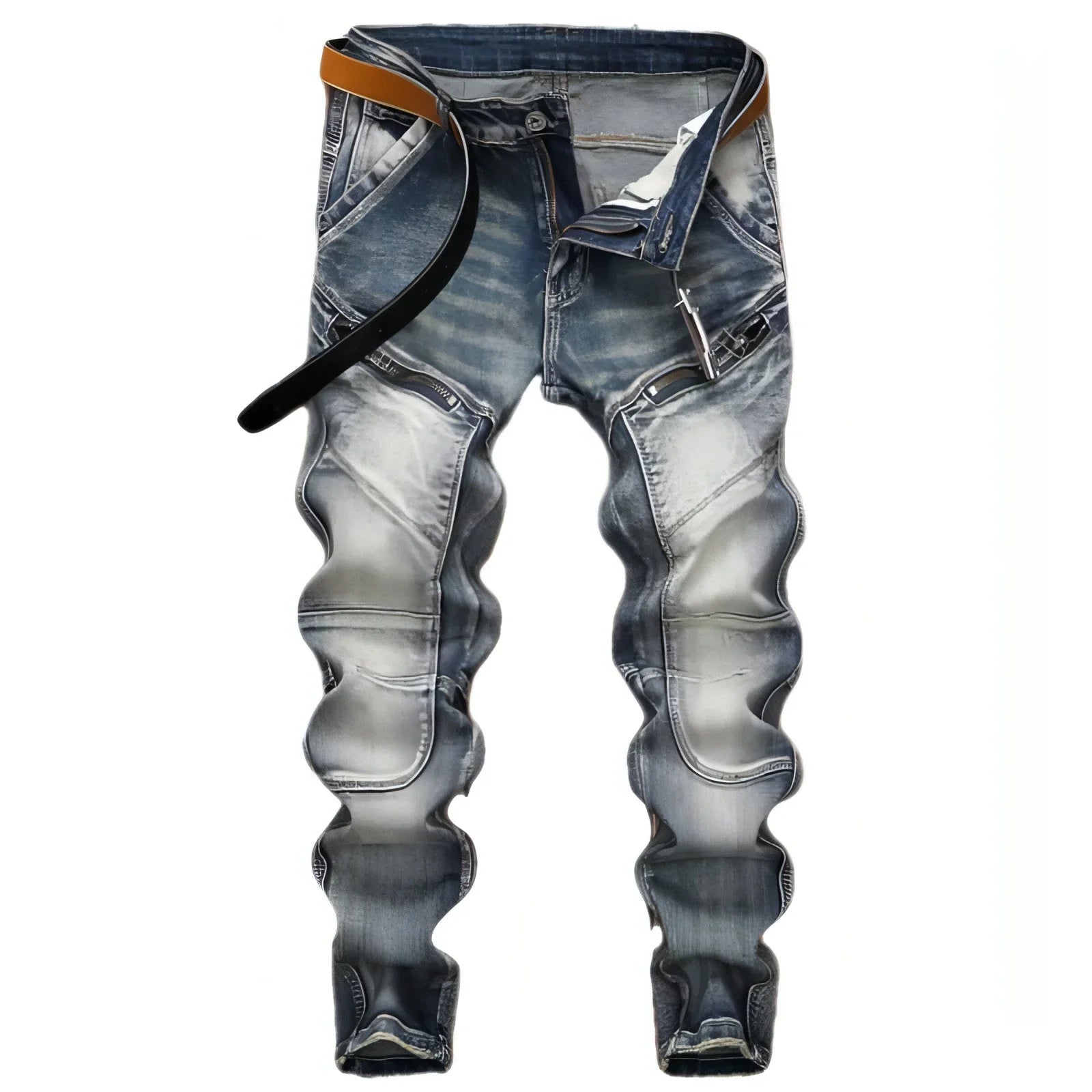 Retro Straight Motorcycle Motorcycle Pants Men Jeans - Which Mark