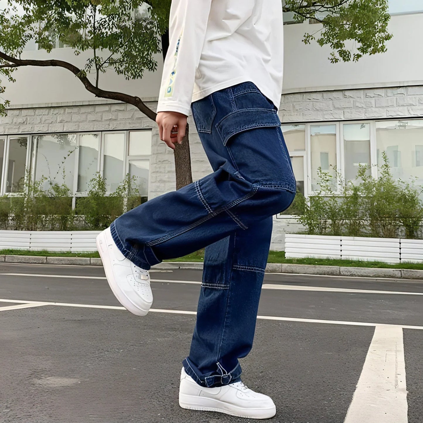 UrbanEase™ Men Wide Leg Jeans Hip Hop Casual - Which Mark