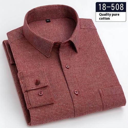 Men's Long Sleeve Solid Color Pocket Light Business DressShirt - Which Mark