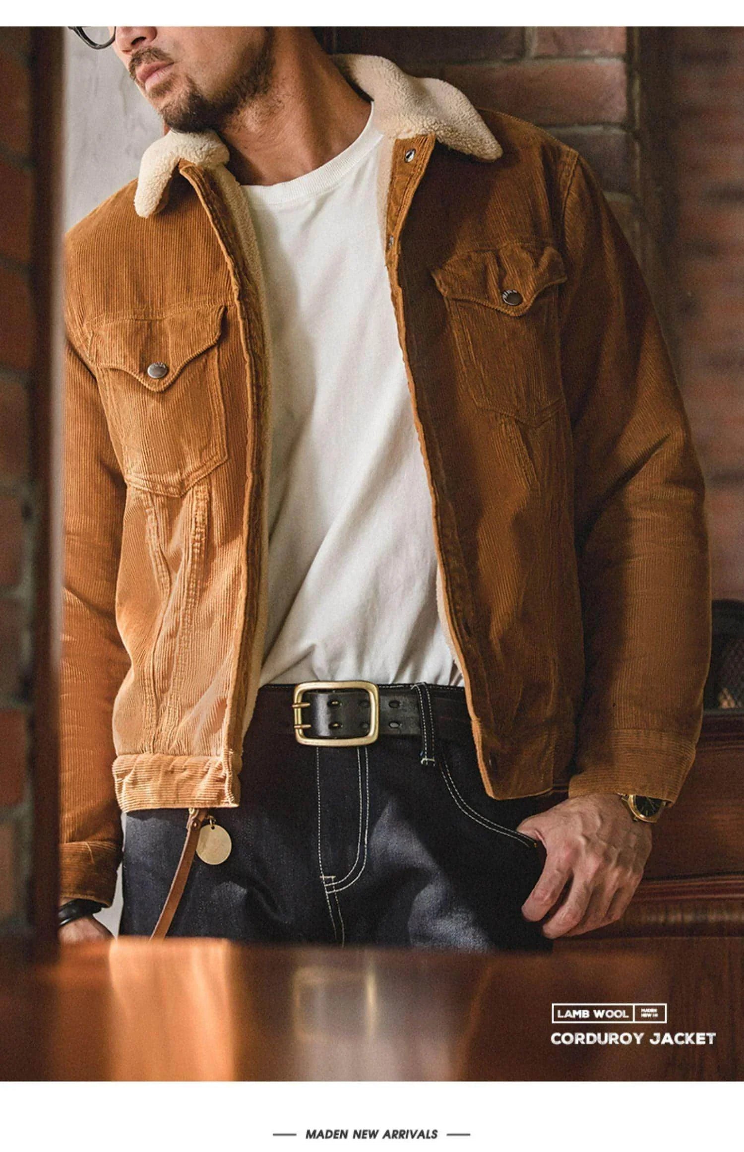 Men Retro Corduroy Lapel Jacket - Which Mark