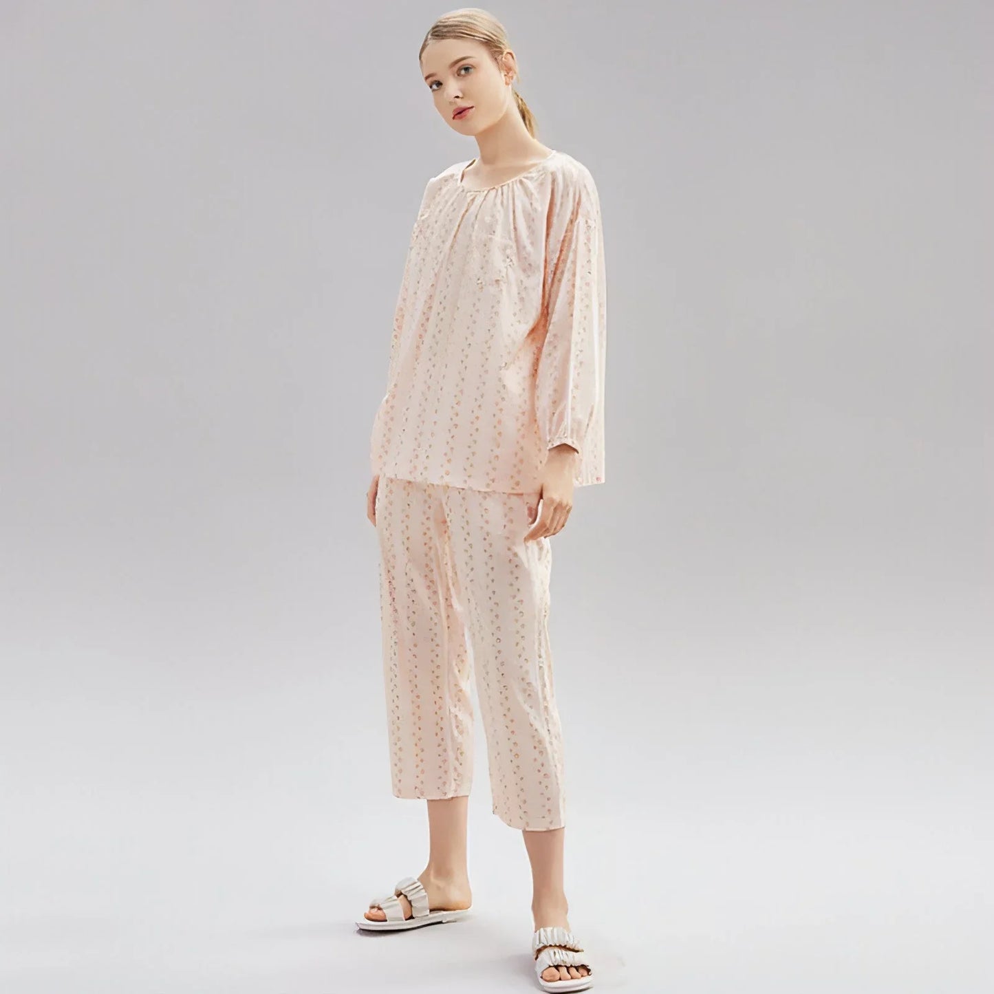 Women's Cotton Pajamas Spring Long-sleeved Homewear Thin New - Which Mark