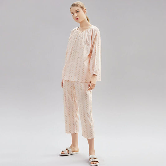 Women's Cotton Pajamas Spring Long-sleeved Homewear Thin New - Which Mark