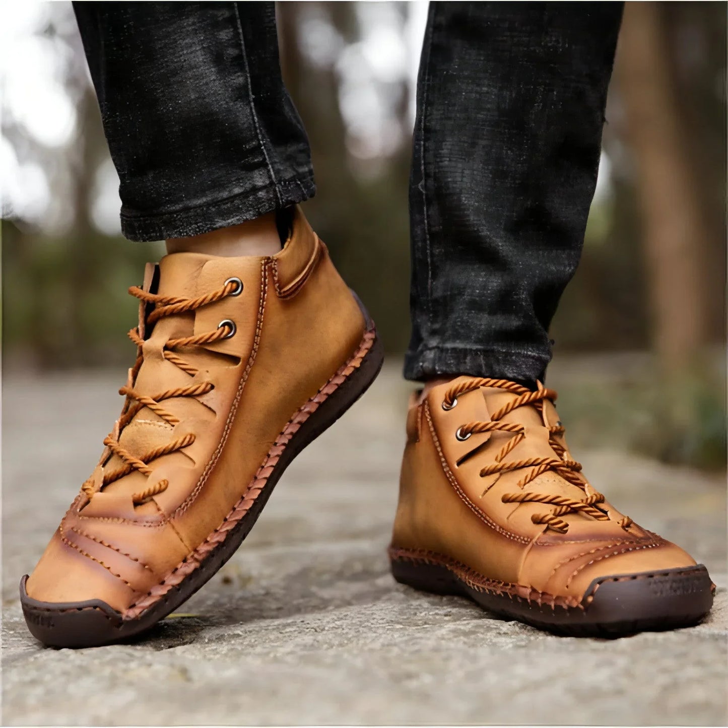 A1. Hand-sewn Men's Oversize Outdoor Boots Leather Shoes - Which Mark