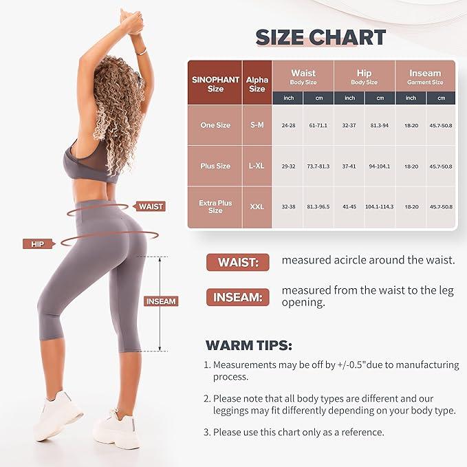 SINOPHANT High Waisted Leggings for Women - Full Length & Capri Buttery Soft Yoga Pants for Workout Athletic - Which Mark