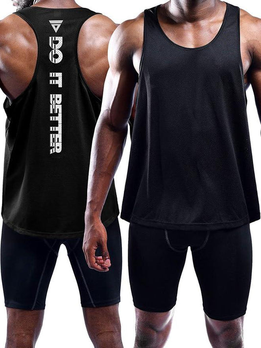 Boyzn Men's 1, 3 or 5 Pack Y-Back Workout Tank Tops, Athletic Muscle Gym Tank Tops, Fitness Bodybuilding Sleeveless T-Shirts - Which Mark
