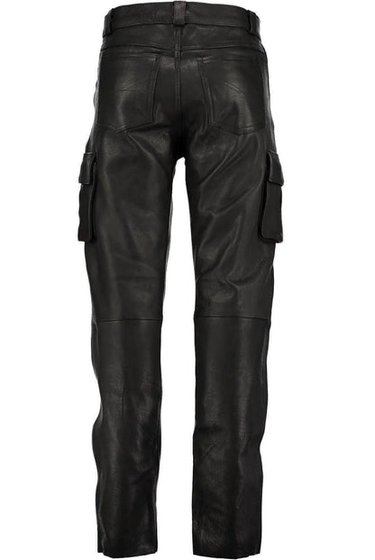 Solid Color Men's PU Leather Men Jeans Pants - Which Mark