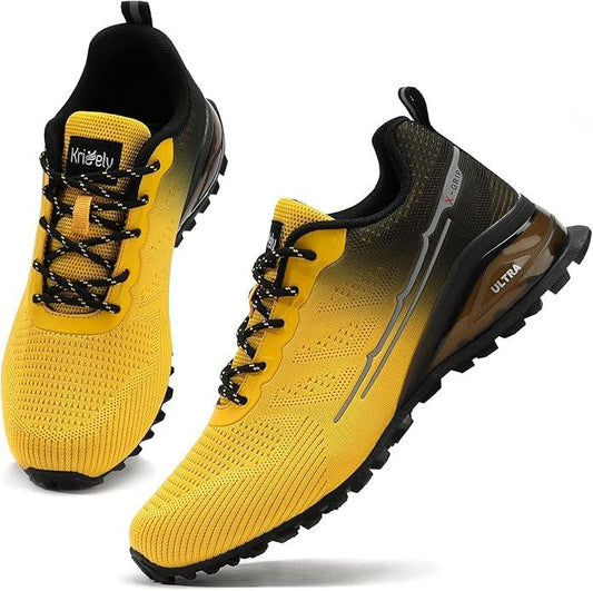 Kricely Men's Trail Running Shoes Walking Sneakers for Hiking Tennis Cross Training Mens Outdoor Fashion Snearker Casual Workout Footwear - Which Mark