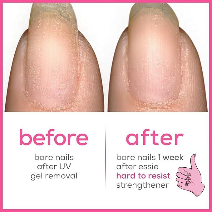 essie hard to resist vegan nail care, glow and shine, for brittle nails, with nail bonding tech, vegan nail care, 13.5 ml - Which Mark